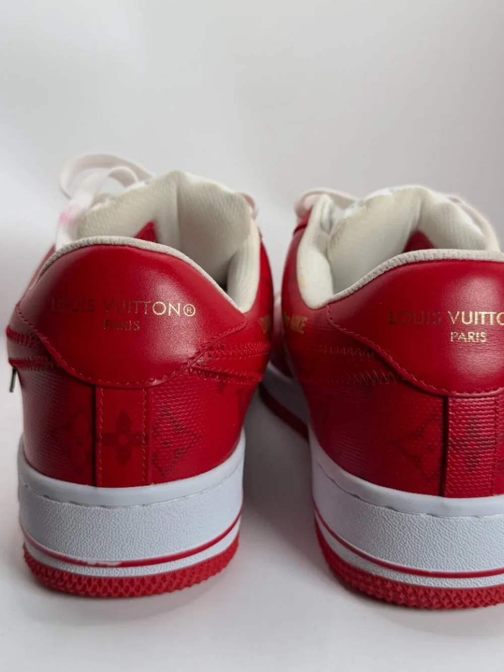 Louis Vuitton x Nike Air Force 1 Low White Red Virgil Abloh DS Size 9 Mens
